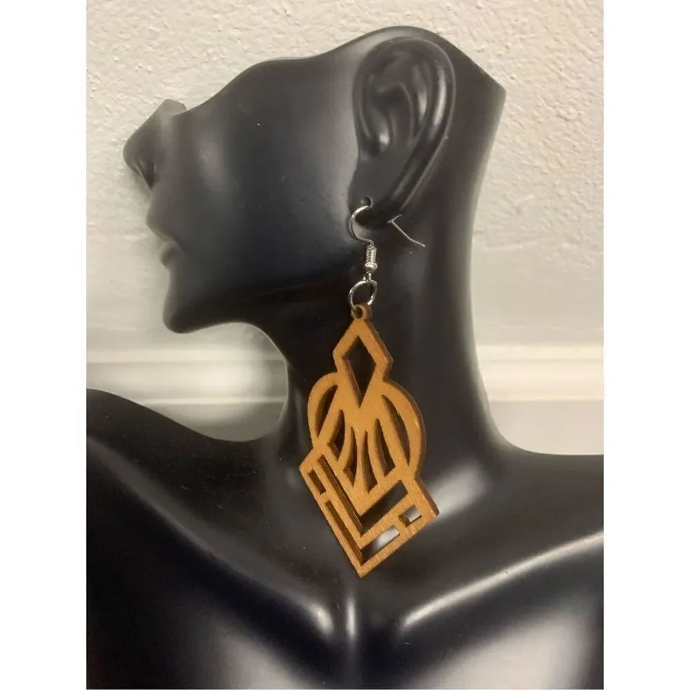 Wooden Statement Earrings 